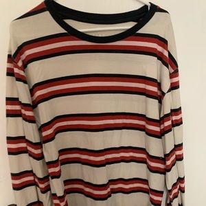 Msns long sleeve. Good condition.  Striped with red, cream, black and light pink